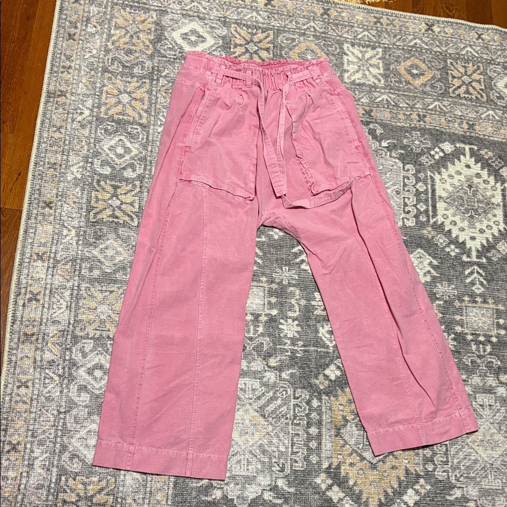 Free People Pink Drawstring Trousers